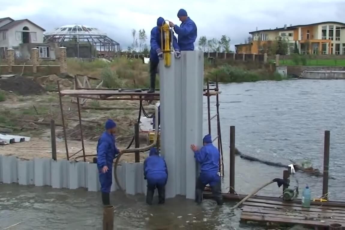 Берегоукрепление Шпунтом ПВХ.